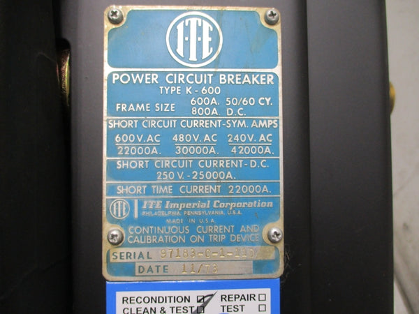 ITE K-600 600VAC 600/800A NSNP