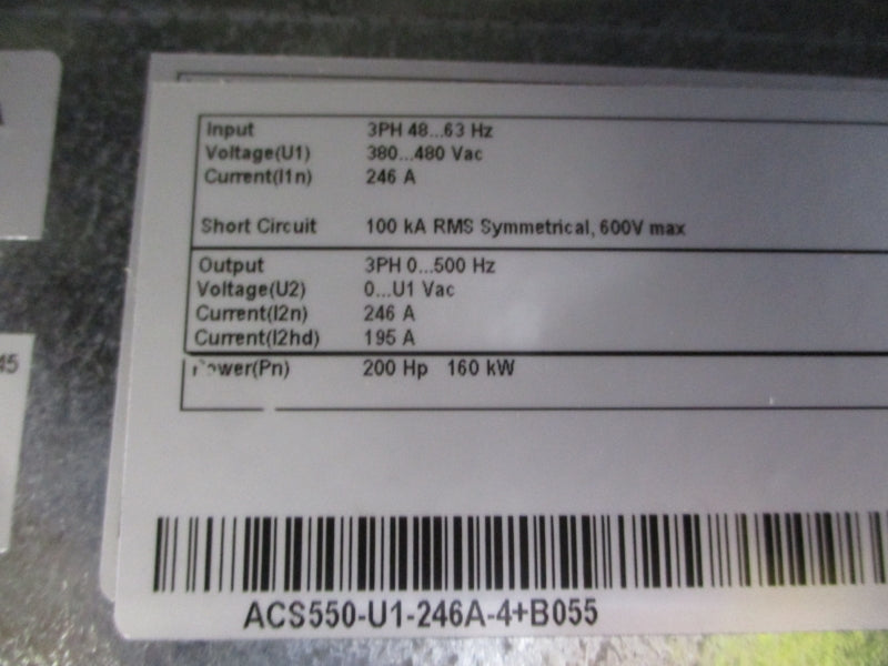 ABB ACS550-U1-246A-4+B055 380-480VAC 246A NSNP