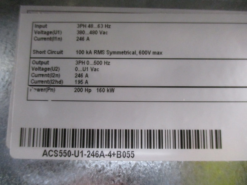 ABB ACS550-U1-246A-4+B055 380-480VAC 246A NSNP