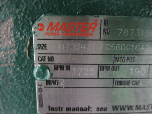 MASTER POWER TRANSMISSION 119103.00 C6T17FZ118A 7873196001FS 208-230/460V 2.3-2.4/1.2A NSNP