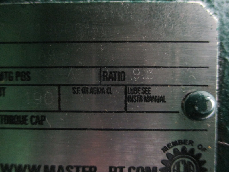 MASTER POWER TRANSMISSION 119103.00 C6T17FZ118A 7873196001FS 208-230/460V 2.3-2.4/1.2A NSNP