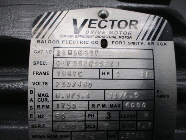 VECTOR BALDOR ZDM3665T 08F552W352Z1 230/460V 6.8/3.4-13/6.5A NSNP