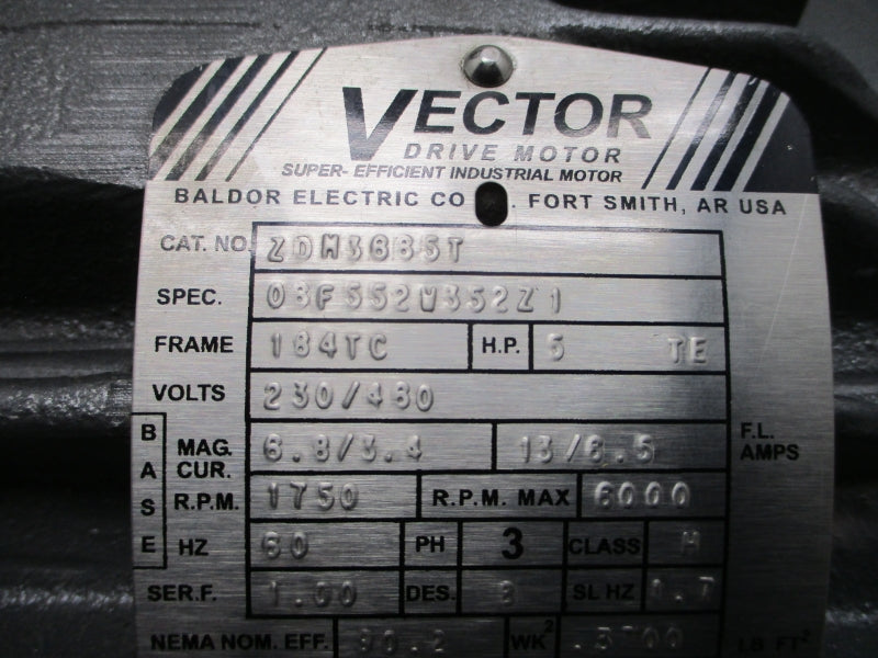 VECTOR BALDOR ZDM3665T 08F552W352Z1 230/460V 6.8/3.4-13/6.5A NSNP