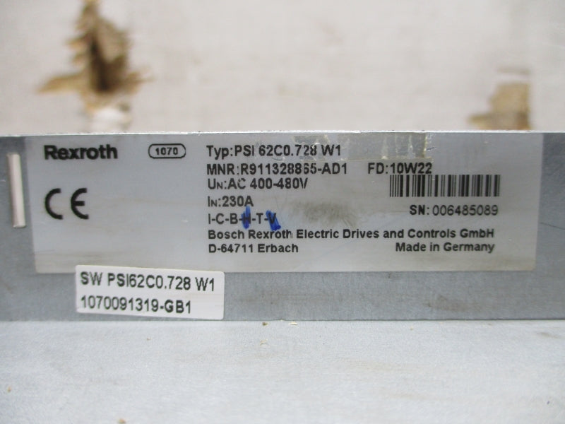 REXROTH R911328865-AD1 PSI62C0.728W1 400-480VAC 230A UNMP