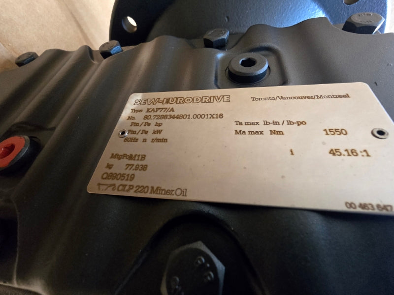 SEW-EURODRIVE KAF77R37AM56DRS71S4 KAF77/A 230/460V 1.84/0.92A NSNP