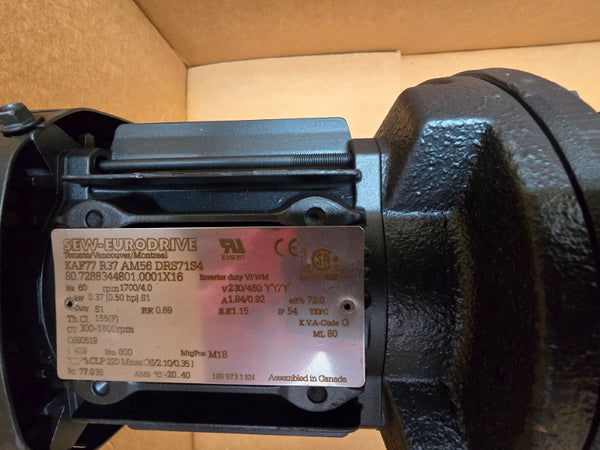 SEW-EURODRIVE KAF77R37AM56DRS71S4 KAF77/A 230/460V 1.84/0.92A NSNP