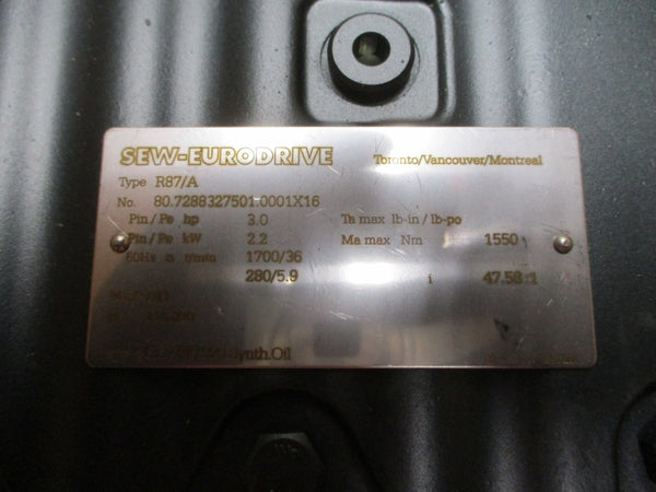 SEW-EURODRIVE R87DRE100L4BE5HR/MM22 R87/A 380-500V 4.30A NSNP