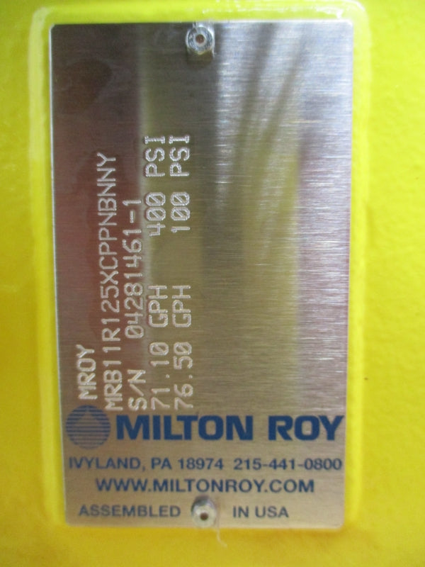 MILTON ROY MRB11R125XCPPNBNNY PPRW512RMH 220VAC 400PSI NSNP