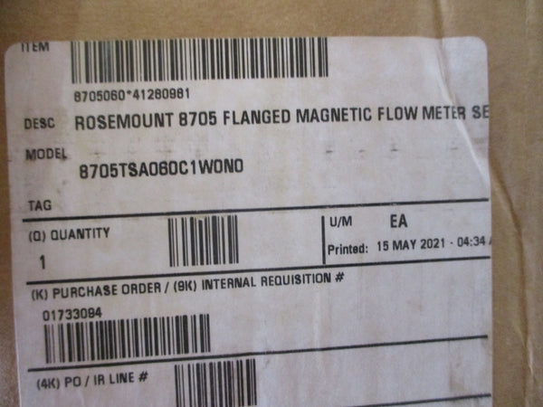 ROSEMOUNT 8705TSA060C1W0N0 40VDC 0.5A 285PSI NSMP