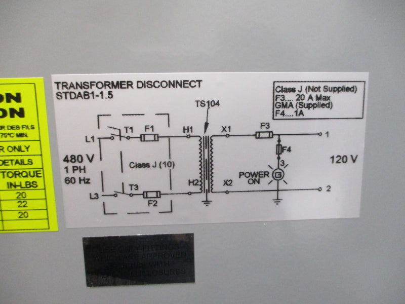 DAYKIN ELECTRIC STDAB1-1.5 480V 3.1A NSMP