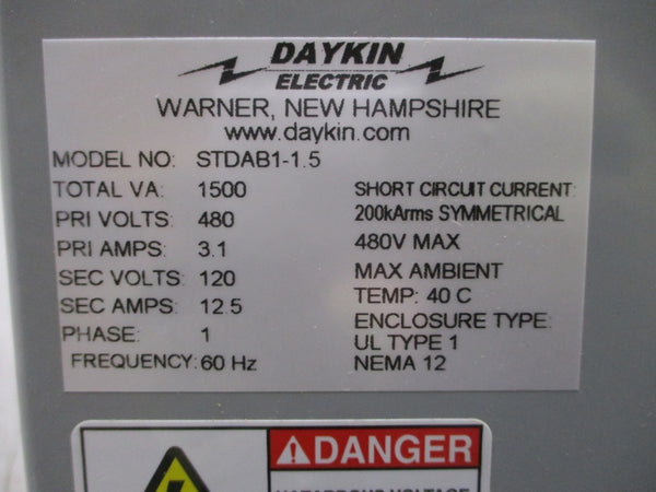 DAYKIN ELECTRIC STDAB1-1.5 480V 3.1A NSMP
