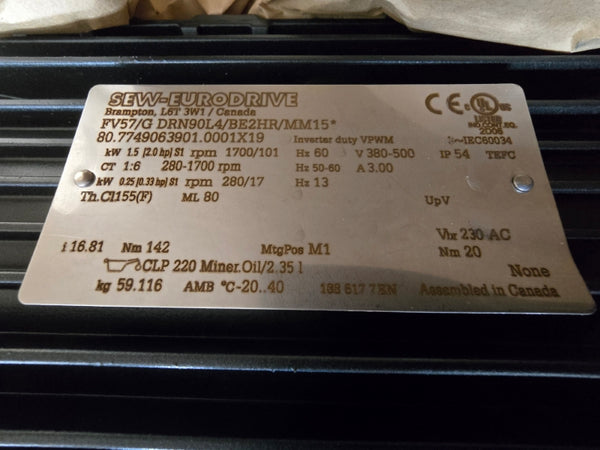 SEW-EURODRIVE FV57/GDRN90L4/BE2HR/MM15* FV57/A/G 380-500V 3.00A NSNP