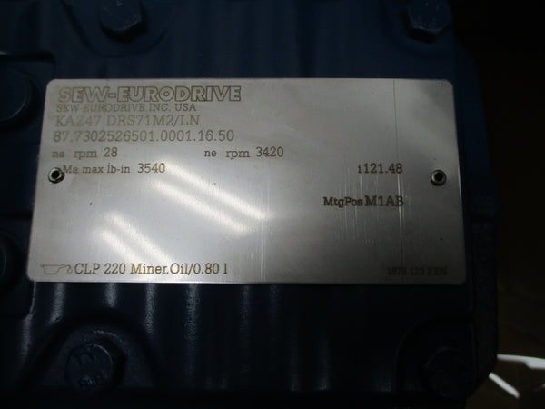 SEW-EURODRIVE KAZ47DRS71M2/LN 230/460V 2.20/1.10A NSNP