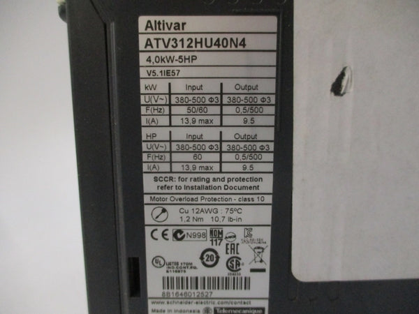 SCHNEIDER ELECTRIC ATV312HU40N4 380-500V 13.9A UNMP