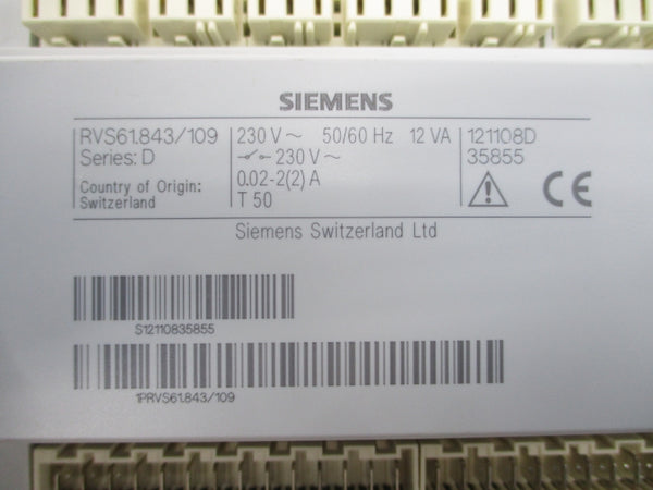 SIEMENS RVS61.843/109 SER. D 230V 0.02-2A NSNP