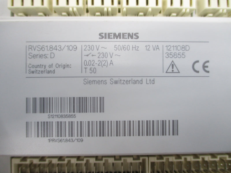 SIEMENS RVS61.843/109 SER. D 230V 0.02-2A NSNP