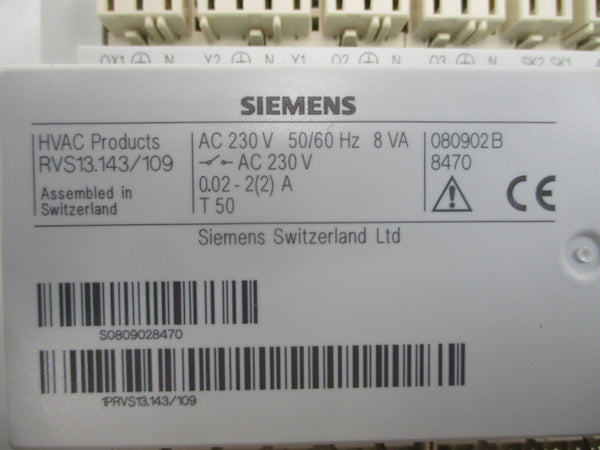 SIEMENS RVS13.143/109 230VAC 0.02-2A NSNP