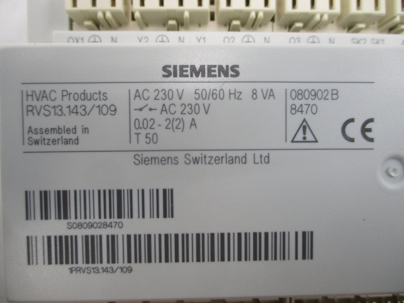 SIEMENS RVS13.143/109 230VAC 0.02-2A NSNP