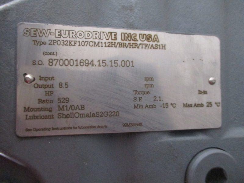 SEW-EURODRIVE 2P032KF107CM112H/BR/HR/TF/AS1H/KK 400V 66.00/264.00A NSNP