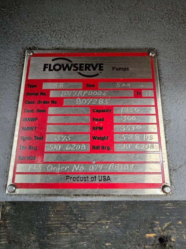 FLOWSERVE INGERSOLL DRESSER PUMP CASING TYPE SB 5X9  NSNP