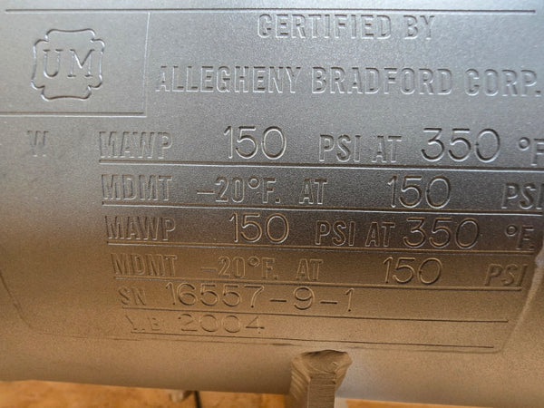 ALLEGHENY BRADFORD HE046200 8674931-0G 150PSI 350'F NSNP