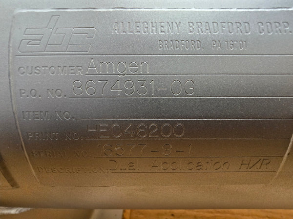 ALLEGHENY BRADFORD HE046200 8674931-0G 150PSI 350'F NSNP