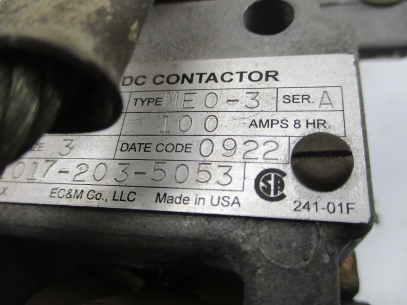 EC+M 7004 MEO-3 51017-203-5053 SER. A 230/240VDC 100A UNMP