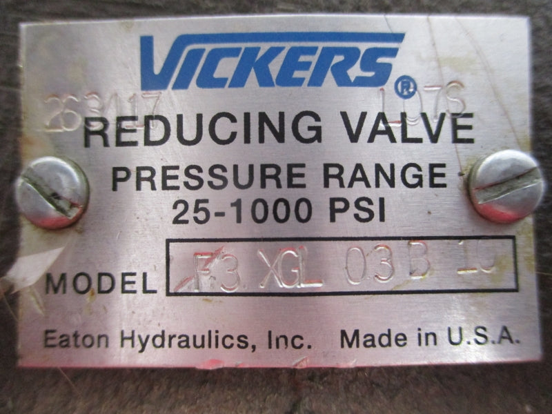 VICKERS F3 XGL 03B 10 25-1000PSI NSNP