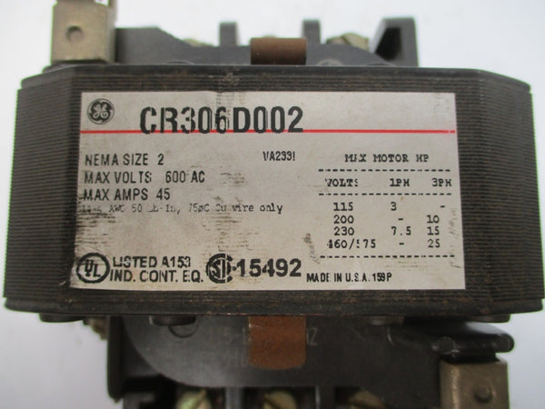 GENERAL ELECTRIC CR306D002 SER. A 110/115-120V (AS PICTURED) UNMP