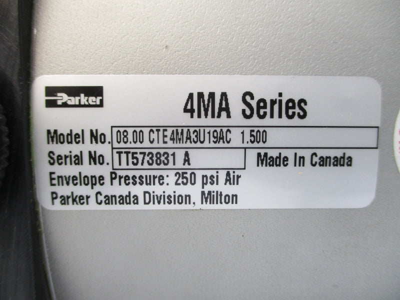 PARKER 08.00 CTE4MA3U19AC 1.500 250PSI NSNP
