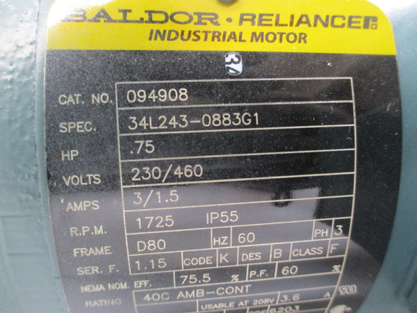 DODGE HF382GH80F4 27.97:1 230/460V 3/1.5A NSMP