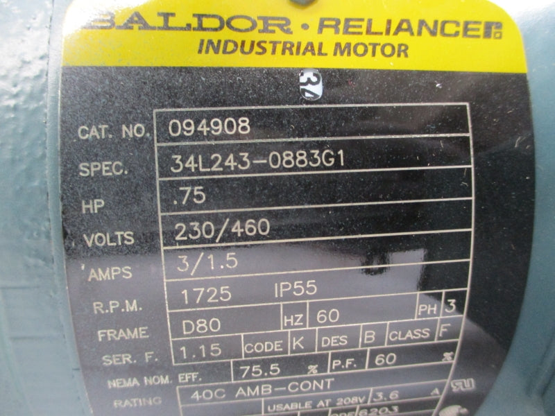 DODGE HF382GH80F4 27.97:1 230/460V 3/1.5A NSMP