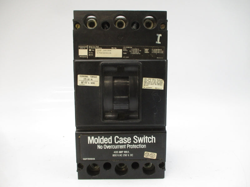 WESTINGHOUSE LBB3400NW 179C809G34 600VAC 400A NSMP