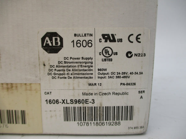 ALLEN BRADLEY 1606-XLS960E-3 SER. A 380-480V 1.8-1.3A NSMP