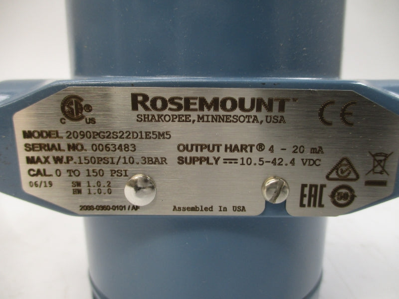 ROSEMOUNT 2090PG2S22D1E5M5 10.5-42.4VDC 150PSI NSMP