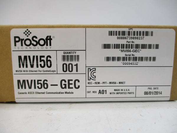 PROSOFT TECHNOLOGY MVI56-GEC REV. A01 NSFS