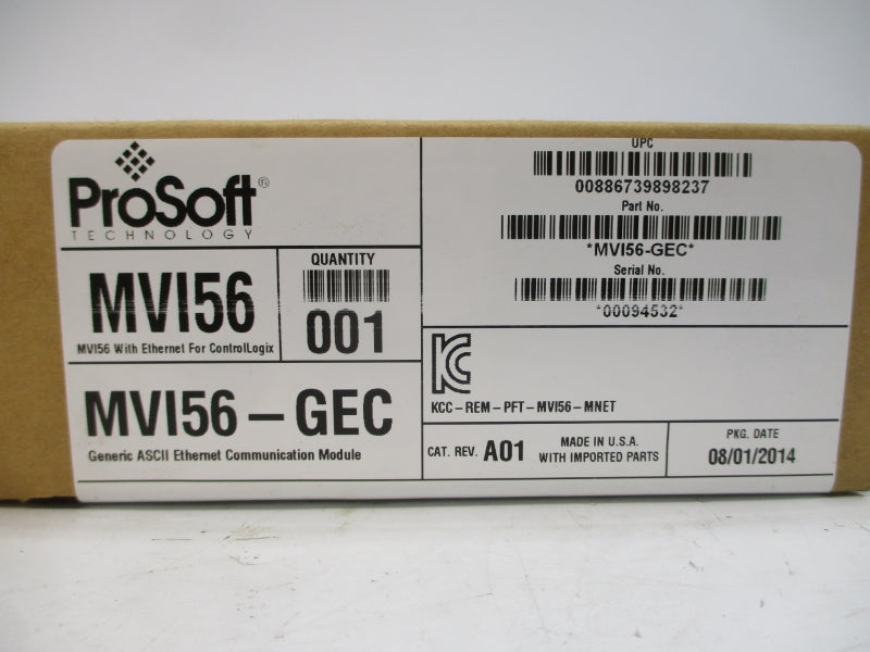 PROSOFT TECHNOLOGY MVI56-GEC REV. A01 NSFS