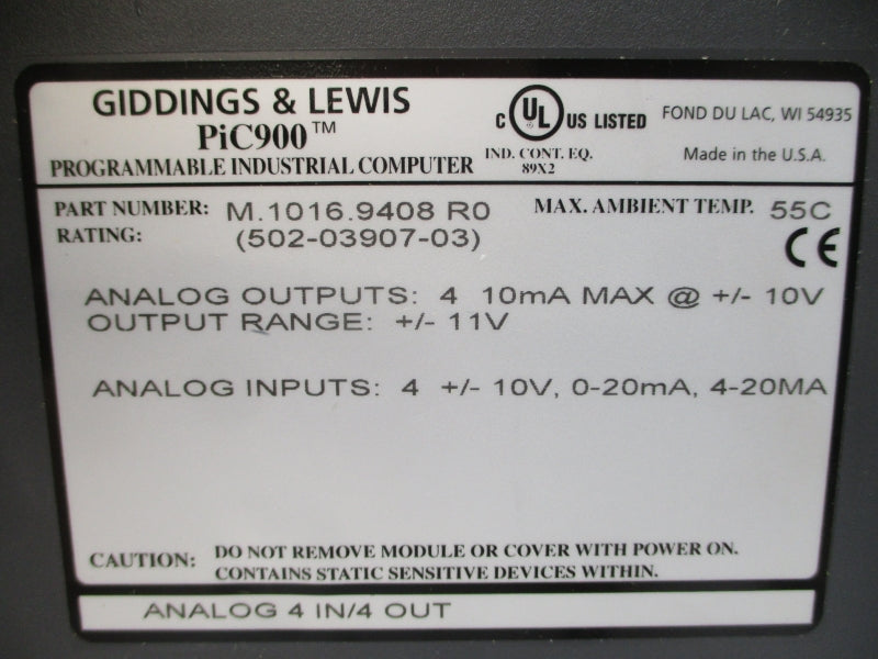 GIDDINGS & LEWIS M.1016.9408 10V NSMP