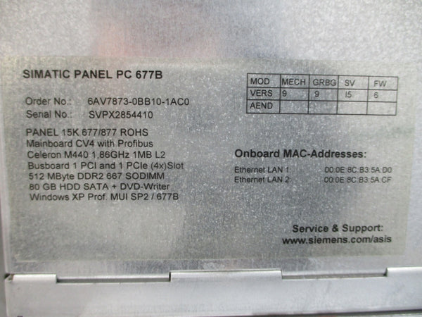 SIEMENS 6AV7873-0BB10-1AC0 NSNP