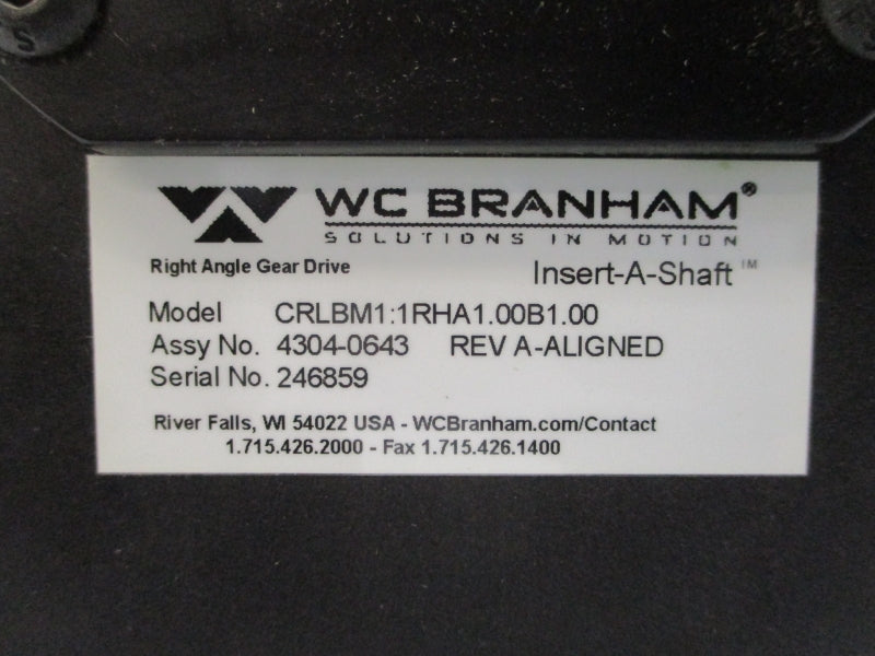 WC BRANHAM CRLBM1:1RHA1.00B1.00 4304-0643 REV. A NSNP