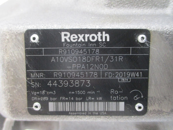 REXROTH R910945178 A10VS018DFR1/31R-PPA12N00 NSNP