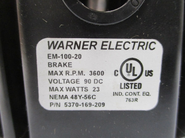 WARNER ELECTRIC 5370-169-209 EM-100-20 90VDC NSMP
