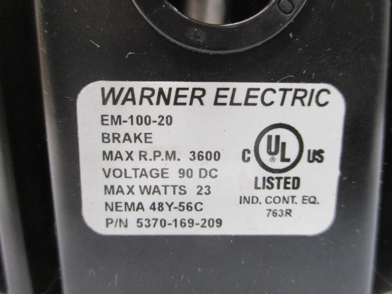 WARNER ELECTRIC 5370-169-209 EM-100-20 90VDC NSMP