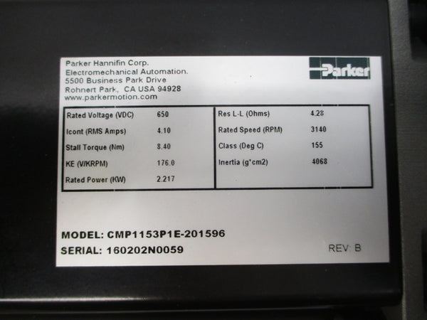 PARKER CMP1153P1E-201596 650VDC 4.10A REV. B NSNP