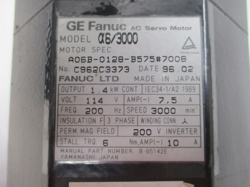 GE FANUC A06B-0128-B575#7008 114VAC 7.5A UNMP