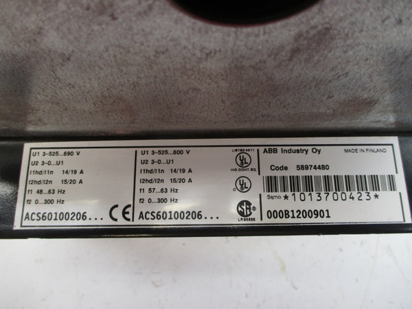 ABB ACS60100206000B1200901 525-690V 14/19-15/20A UNMP