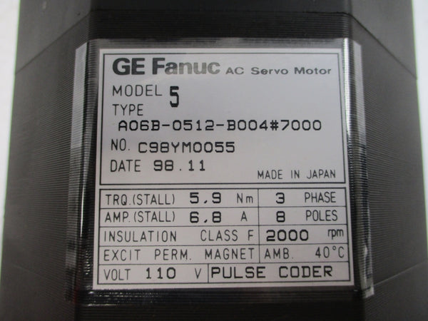 GE FANUC A06B-0512-B004#7000 110VAC 6.8A (AS PICTURED) NSNP
