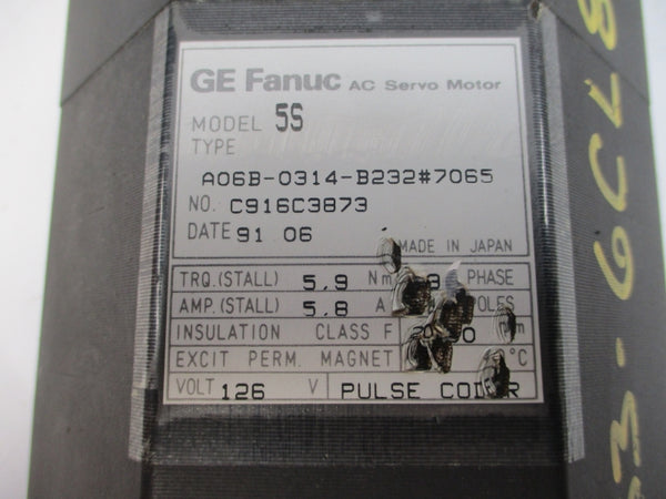 GE FANUC A06B-0314-B232#7065 126VAC 5.8A UNMP