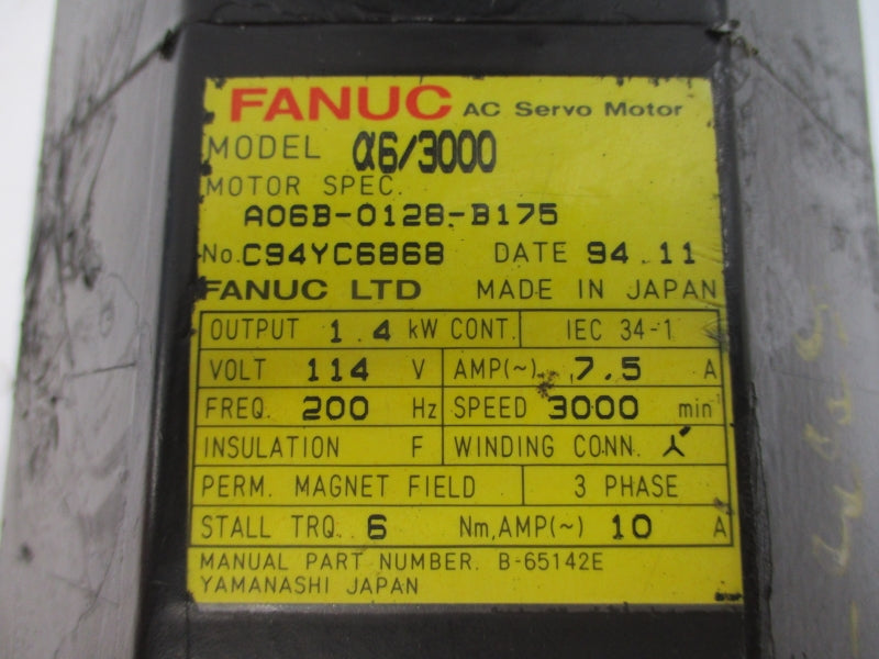GE FANUC A06B-0128-B175 114VAC 7.5A (AS PICTURED) UNMP