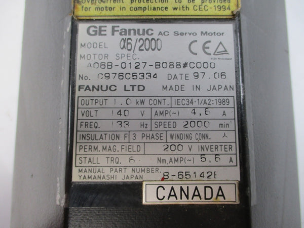 FANUC A06B-0127-B088#C000 140VAC 4.6A UNMP